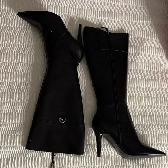 Ralph Lauren Elegant Black Women's Knee-High Boots  Size 7 Zipper NWT - Picture 2 of 8